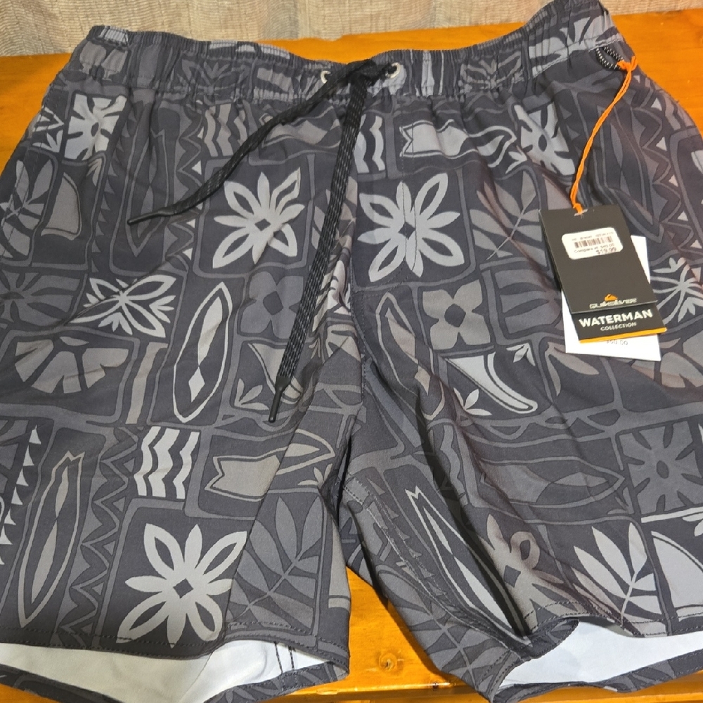Quiksilver Black Patterned Swim Shorts